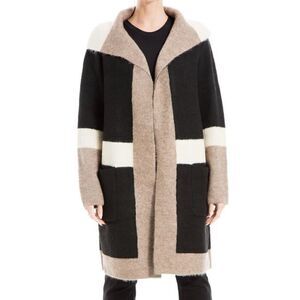 NWT Max Studio 2X Cozy Black Tan Cardigan Pockets Soft Open Front Sweater Jacket